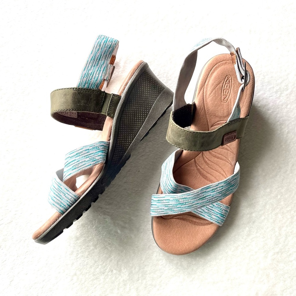 Keen Wedge Sandals Blue/Green Size 7